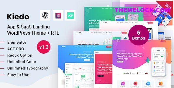 Kiedo v1.6 – App & SaaS Landing WordPress Theme