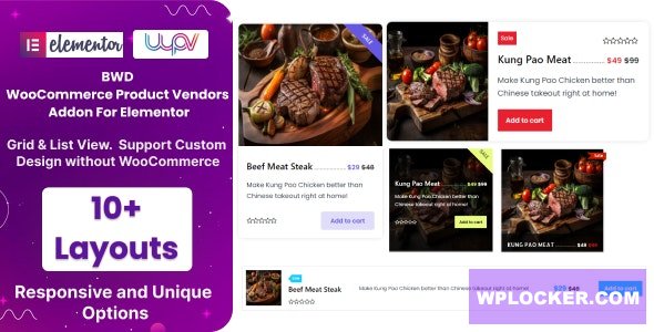 BWD WooCommerce Product Vendors Addon For Elementor v1.0