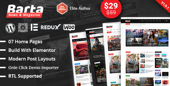 Barta v2.0.3 – News & Magazine WordPress Theme
