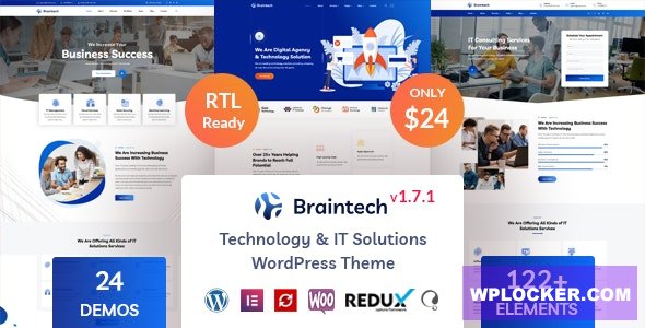 Braintech v2.5.9 – Technology & IT Solutions WordPress Theme  nulled