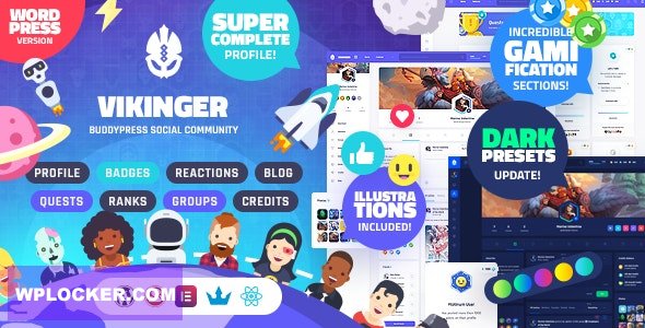 Vikinger v1.9.15 – BuddyPress and GamiPress Social Community