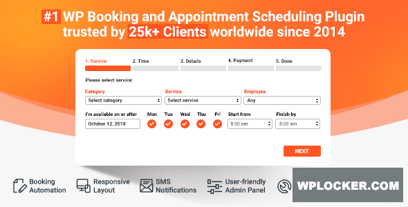 Bookly PRO v7.7 – Appointment Booking and Scheduling Software System  nulled