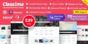 Classima v2.5.4 – Classified Ads WordPress Theme nulled
