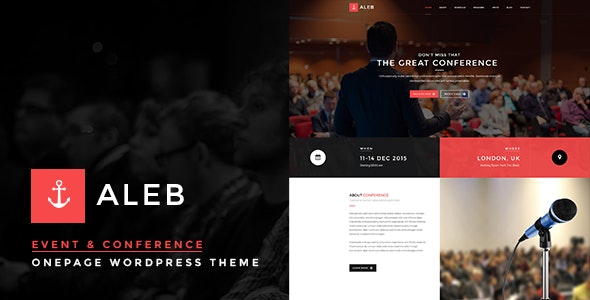 Aleb v1.4.6 – Event Conference Onepage WordPress Theme