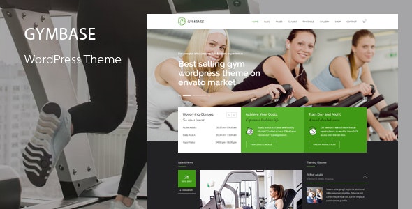 GymBase v15.6 – Responsive Gym Fitness WordPress Theme