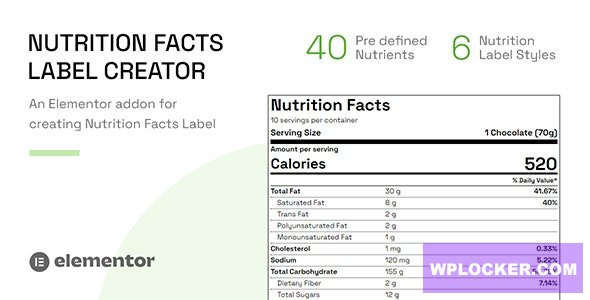 Nutrition Facts Label Creator (Elementor addon) v1.2.0