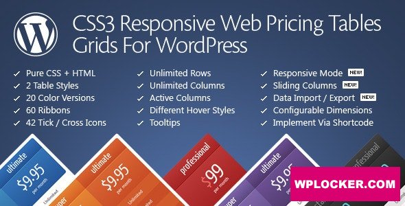 CSS3 Responsive Web Pricing Tables Grids v13.7