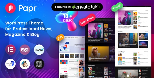 Papr v1.5.2 – News Magazine WordPress Theme