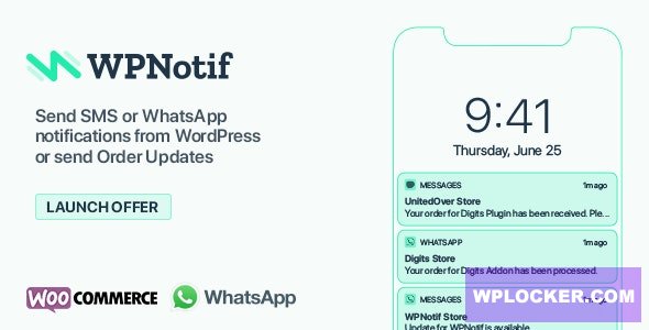 WPNotif v3.1.1.1 – WordPress SMS & WhatsApp Notifications  nulled