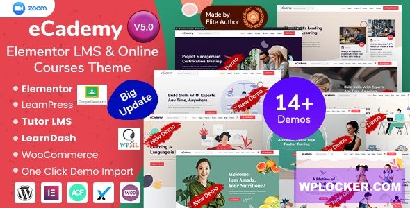 eCademy v7.3 – Elementor LMS & Online Courses Theme  nulled