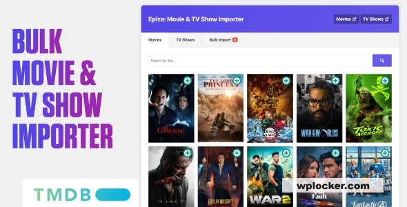 Epiza v1.0 – Bulk Movie & TV Show Importer For WordPress