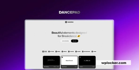 Dancepad v2.1.0 – Beautiful elements designed for Breakdance