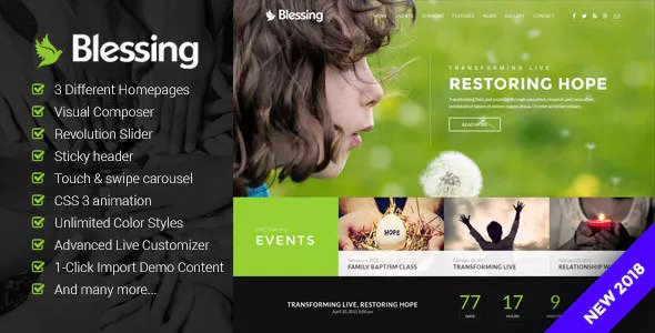 Blessing v1.7.10 – Responsive Theme for Church Websites