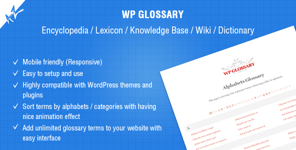 WP Glossary v2.9 – Encyclopedia, Lexicon, Knowledge Base