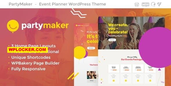 PartyMaker v1.1.16 – Event Planner & Wedding Agency WordPress Theme