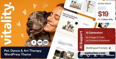 Vitality v1.0 – Pet, Dance & Art Therapy WordPress Theme