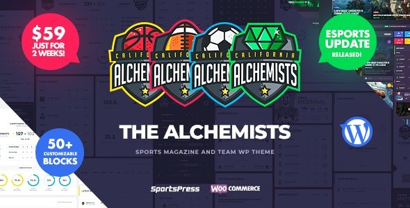 Alchemists v4.5.9 – Sports, eSports & Gaming Club and News WordPress Theme