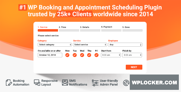 Bookly PRO v7.2 – Appointment Booking and Scheduling Software System  nulled