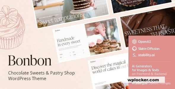 Bonbon v1.0 – Chocolate Sweets & Pastry Shop WordPress Theme + AI