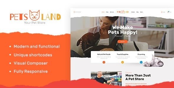 Pets Land v1.2.7 – Domestic Animals Shop & Veterinary WordPress Theme