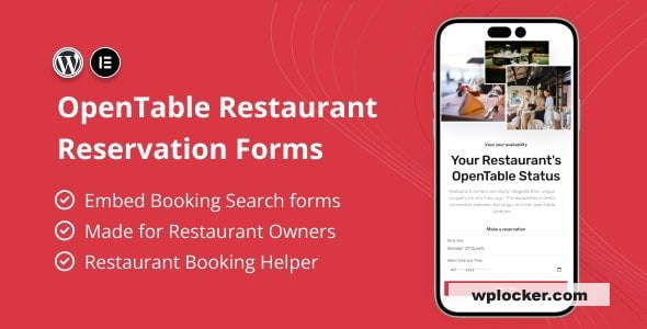 OpenTable v1.0 – Restaurant Reservation Forms for Elementor