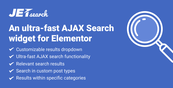 JetSearch v3.3.0 – AJAX Search widget for Elementor