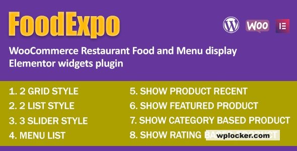 FoodExpo v1.0 – WooCommerce Restaurant Food Menu display Elementor widgets plugin