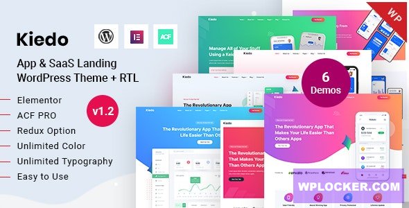Kiedo v2.0 – App & SaaS Landing WordPress Theme