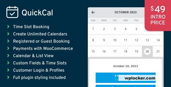 QuickCal v1.0.15 – Appointment Booking Calendar for WordPress